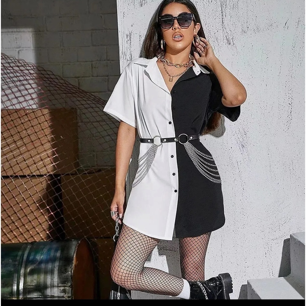 Sexy chain belt. Faux leather. 1 piece multilayer chains - Picture 3 of 10